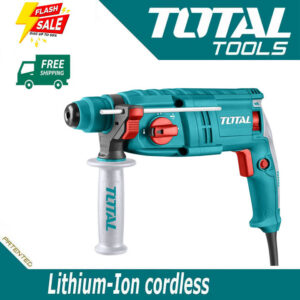 Máy khoan bê tông 3 chức năng, Khoan, Khoán búa, Đục TOTAL TH306226 công suất 650W