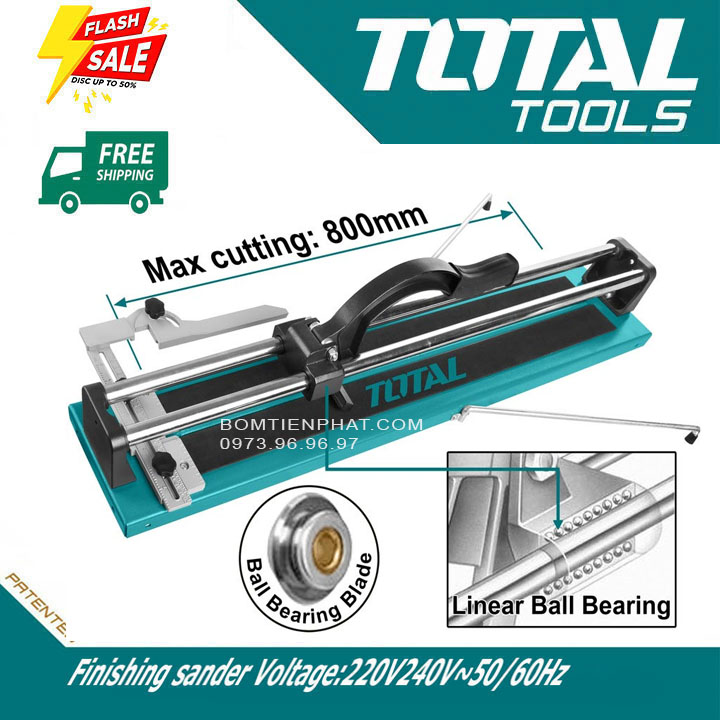 Bàn cắt gạch chính hãng TOTAL dài 800mm kèm theo 2 lưỡi cắt cao cấp THT578004