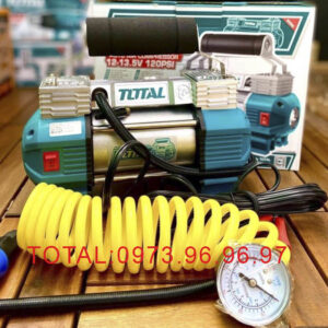 Máy bơm hơi lốp xe chính hãng TOTAL điện áp 12V DC dùng acuy hoặc tẩu xe