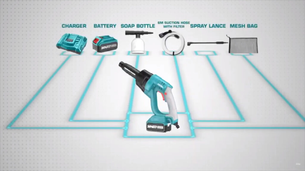 Máy rửa xe dùng PIN 20V 2.0A/4.0A TPWLI20084 TOTAL TOOLS WORLD